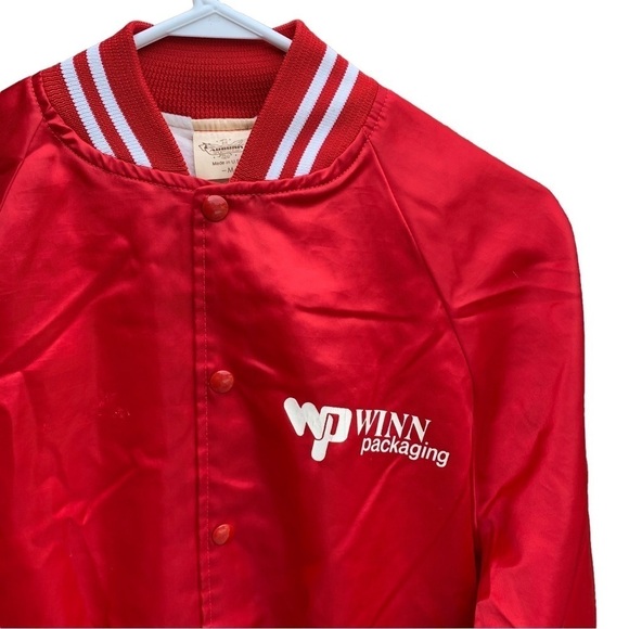 Vintage Satin Bomber Jacket Winn Packaging - Picture 1 of 9
